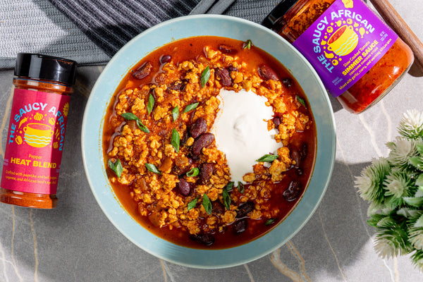 Easy Turkey Chili with The Saucy African Simmer Sauce
