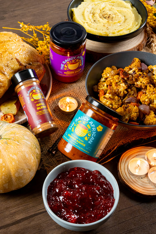 The Saucy African thanksgiving Mixed Sauce box